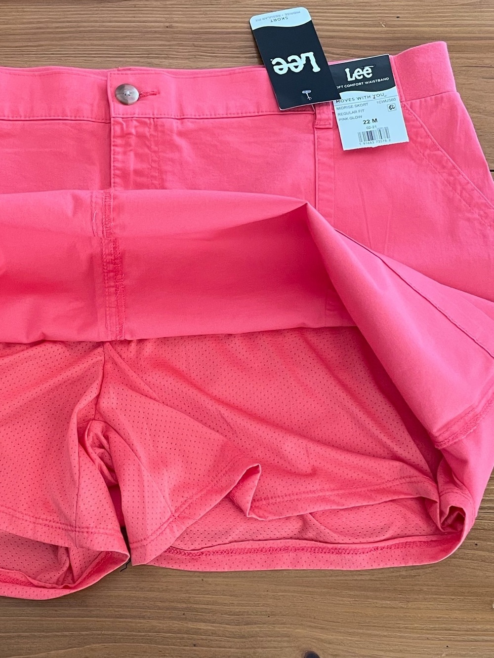 Lee Women's Pink Mid-Rise Comfort Waistband Cotton Skort w/ Pockets Size 22 - Picture 8 of 15